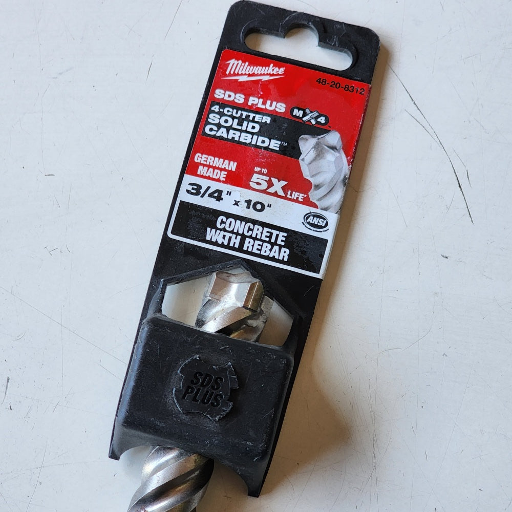 3/4 in. x 10 in. 4-Cutter SDS-Plus Carbide Drill Bit 3/4 in. x 10 in. 4-Cutter SDS-Plus Carbide Drill Bit